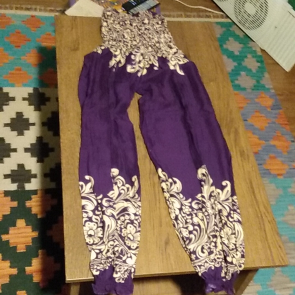 Purple bohemian pants, size small, with pockets
